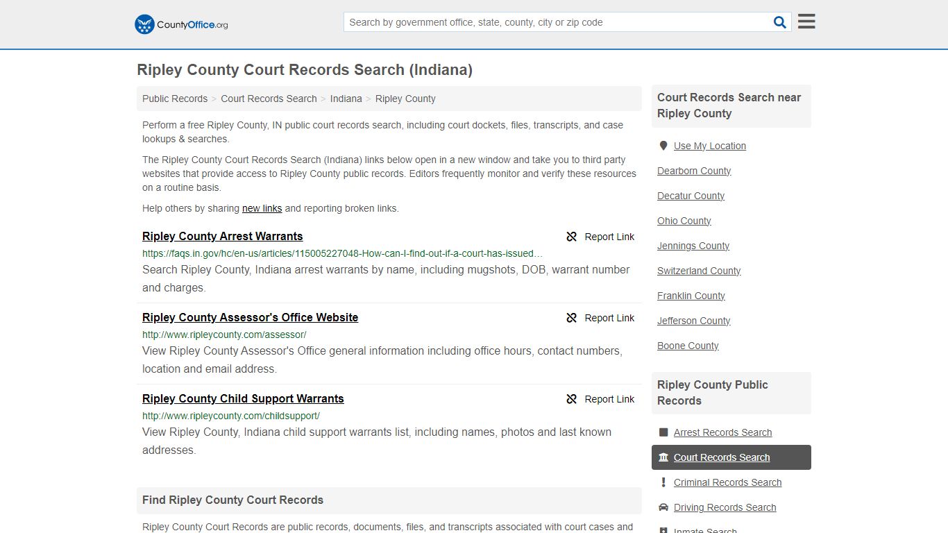 Ripley County Court Records Search (Indiana) - countyoffice.org