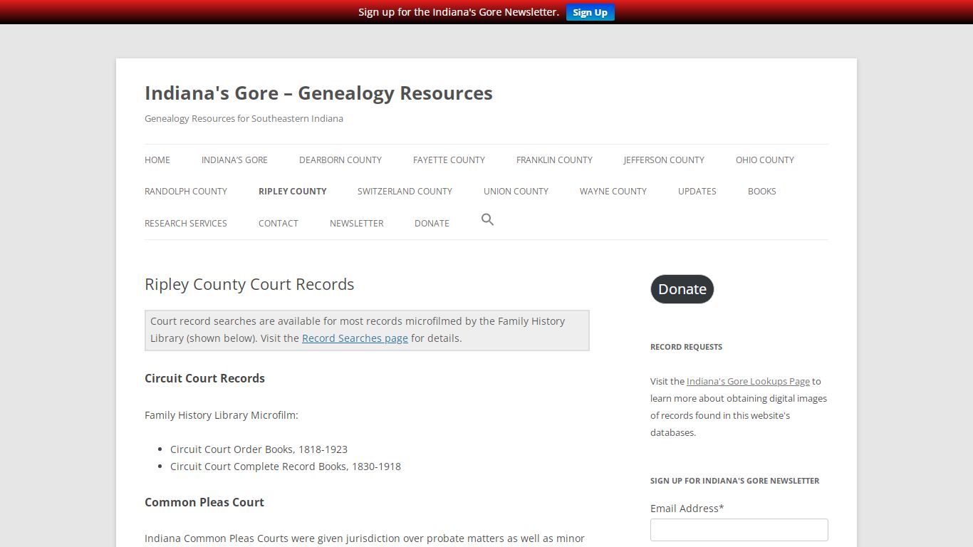 Ripley County Court Records | Indiana's Gore - Genealogy Resources